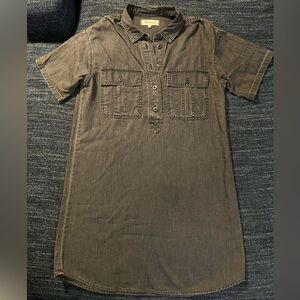 Madewell Women’s  Casual Charcoal 1/4 Button Down Shirt Dress